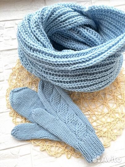 Комплекты повязка варежки снуд митенки