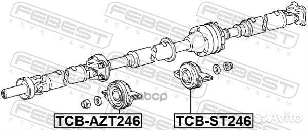 Подшипник опоры карданного вала tcbazt246 Febest