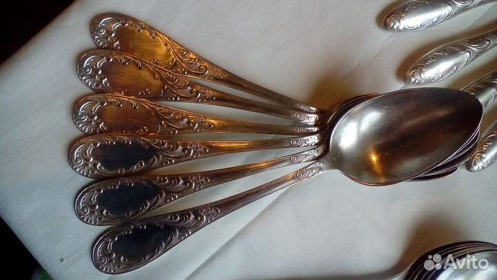 Столовый набор ложки и вилки мельхиор