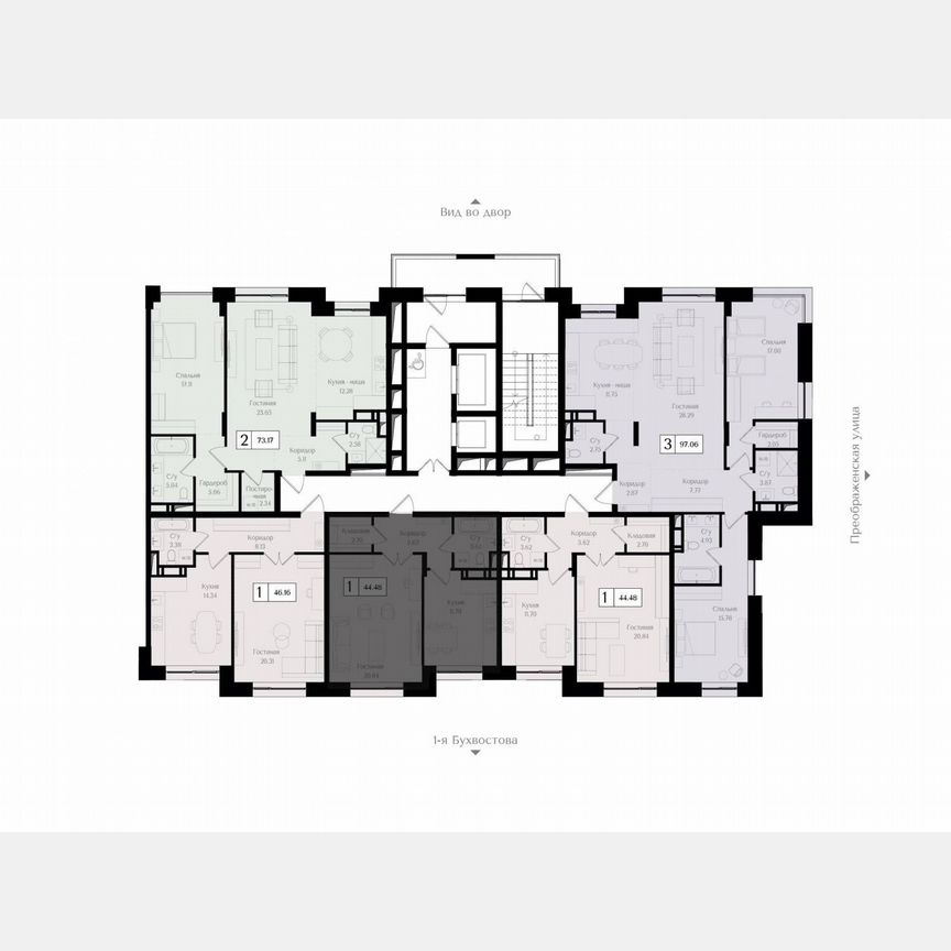 1-к. квартира, 44,5 м², 8/17 эт.