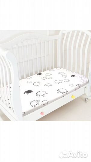 Простыня на резинке на детскую кроватку 120*60