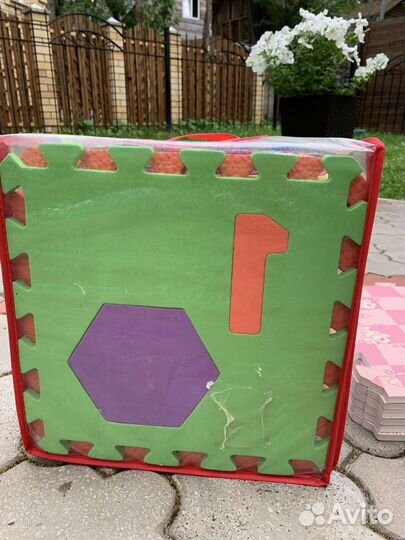 Коврики-пазлы для детей цифры, розовые собачки