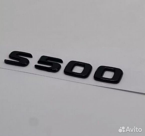 Наклейка Надпись Знак Шильдик Mercedes S500 Черный