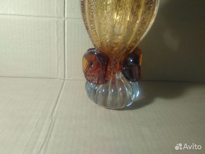 Ваза редкая, с пузырьками, ваза хрусталь