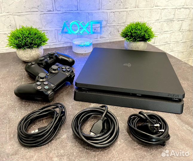 Sony Ps4 Slim 1 TB 2 геймп 550 игр