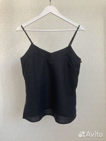 Льняной топ. Marks & Spencer. Черный