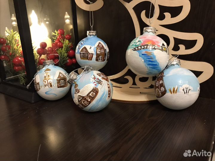 Елочные игрушки шары ручная роспись