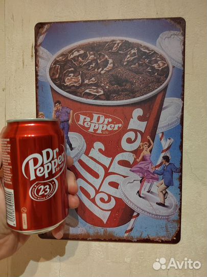 Металлический постер на стену Dr Pepper