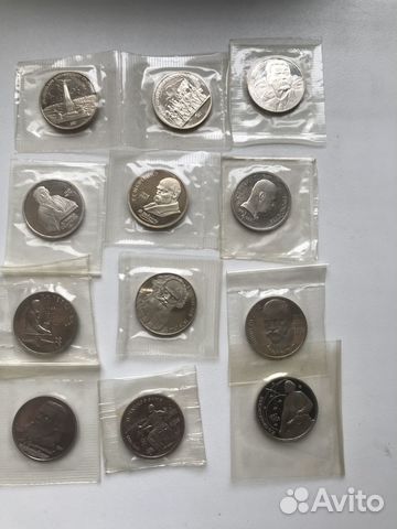 Юбилейные рубли СССР пруф в запайке