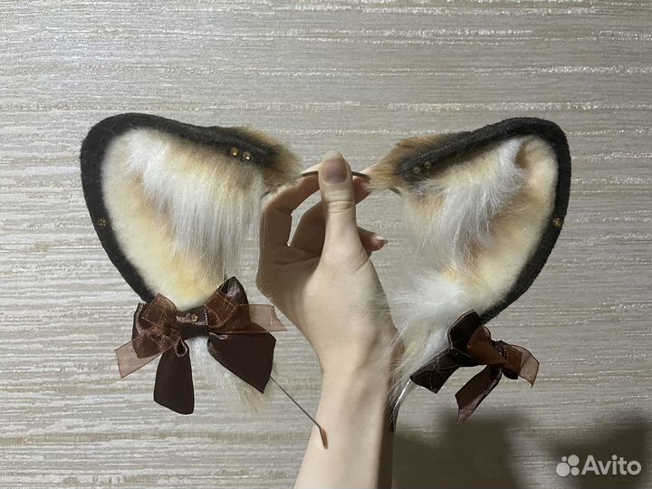 Лисьи ушки ободок ручная работа
