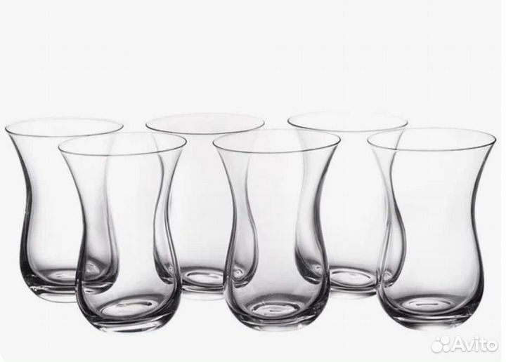 Набор стеклянный стакан армуды с блюдцем