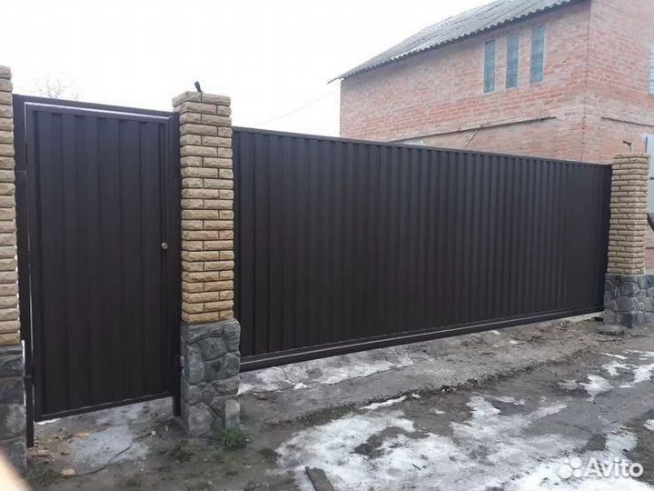 Откатные ворота калитки