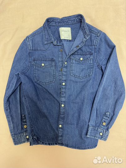 Джинсовая рубашка на мальчика 122-128