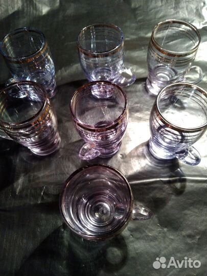 Стопка/рюмка цветное стекло с ручкой