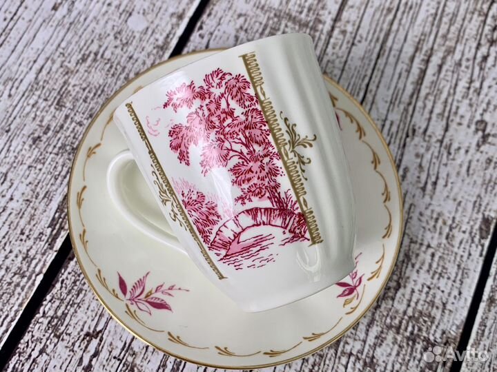 Костяной фарфор винтаж лфз кофейная пара