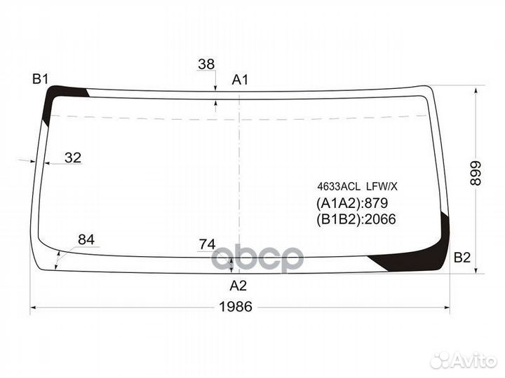 Стекло лобовое DAF LF 06-13 / Renault Midlum 00-13