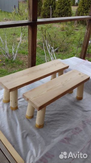 Скамья из массива лиственницы