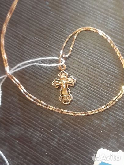 Цепочка и подвеска крестик