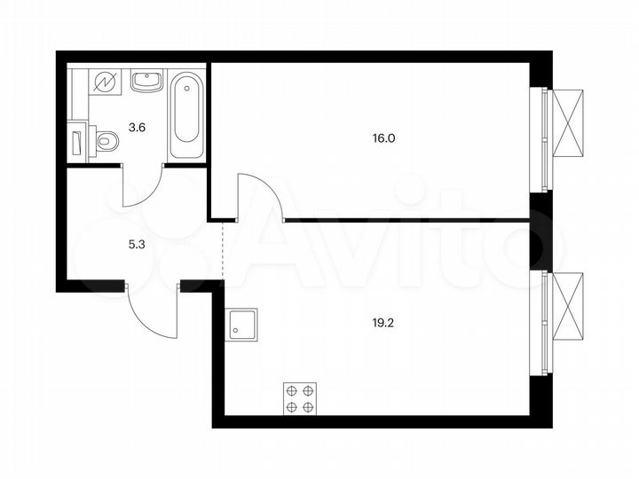 1-к. квартира, 44,1 м², 5/17 эт.