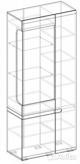 Коллекция Ультра Шкаф витрина левая (440) Белый/Бе