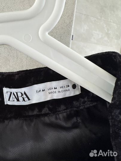 Юбка zara бархатная