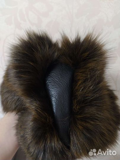 Шапка песец кожа