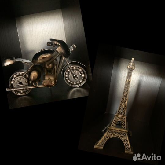 Предметы интерьера Эйфелева башня,мотоцикл