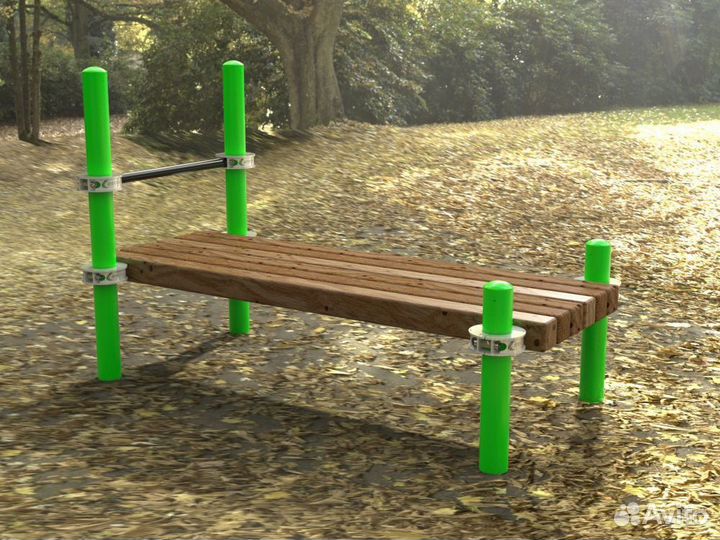 Лавочка Воркаут для пресса с перекладиной Pioner A17379