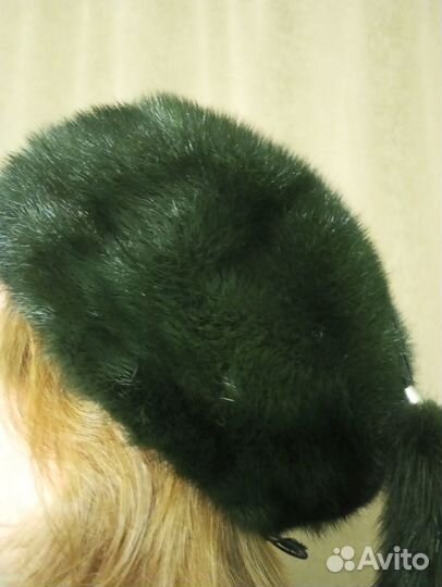 Шапка- берет норковый