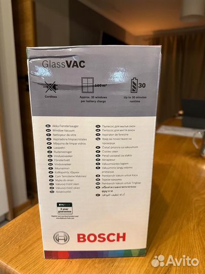 Аккумуляторный пылесос для окон Bosch Glass VAC