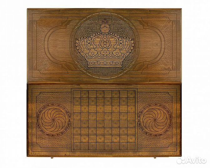 Нарды и шашки резные Царская корона 61 х 61 см бук Армения 62563