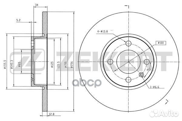 Диск торм. перед. seat toledo I 95- VW golf I
