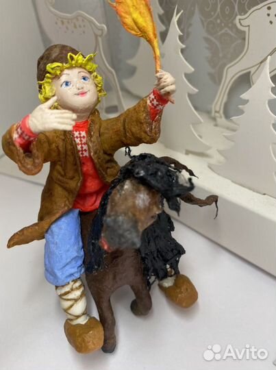 Ватная игрушка на ёлку. Конёк-Горбунок