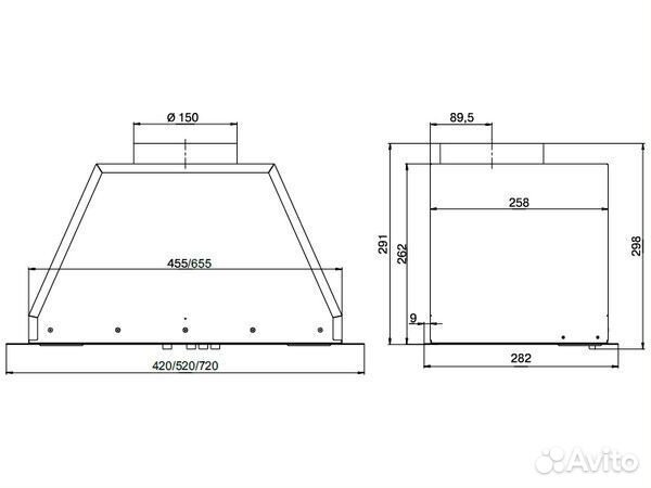Вытяжка Elikor Врезной блок Flat