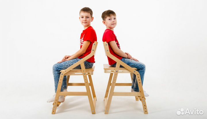 Растущий стул Робин Wood из берёзы без лака