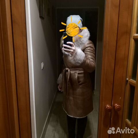 Женская кожаная дубленка 44