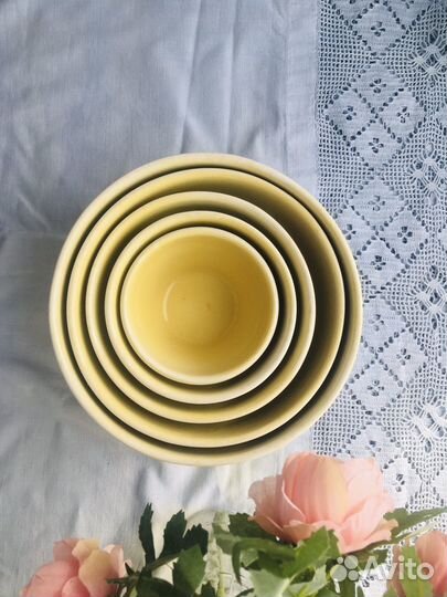 Набор салатников СССР фаянс 5 штук