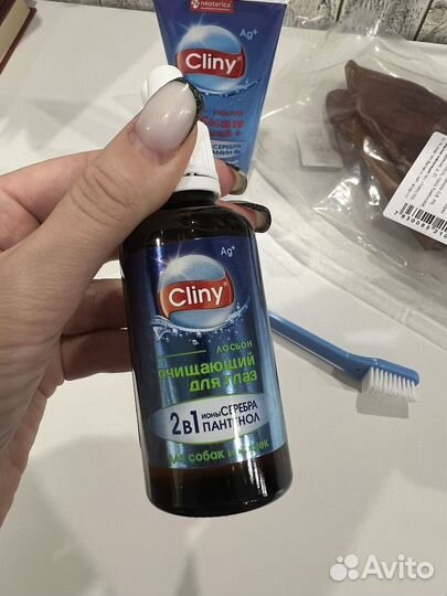 Лосьон, зубная паста для собак и кошек cliny