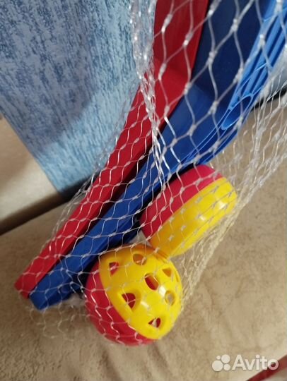 Клюшка хоккейная детская 2шт, мяч и шайба