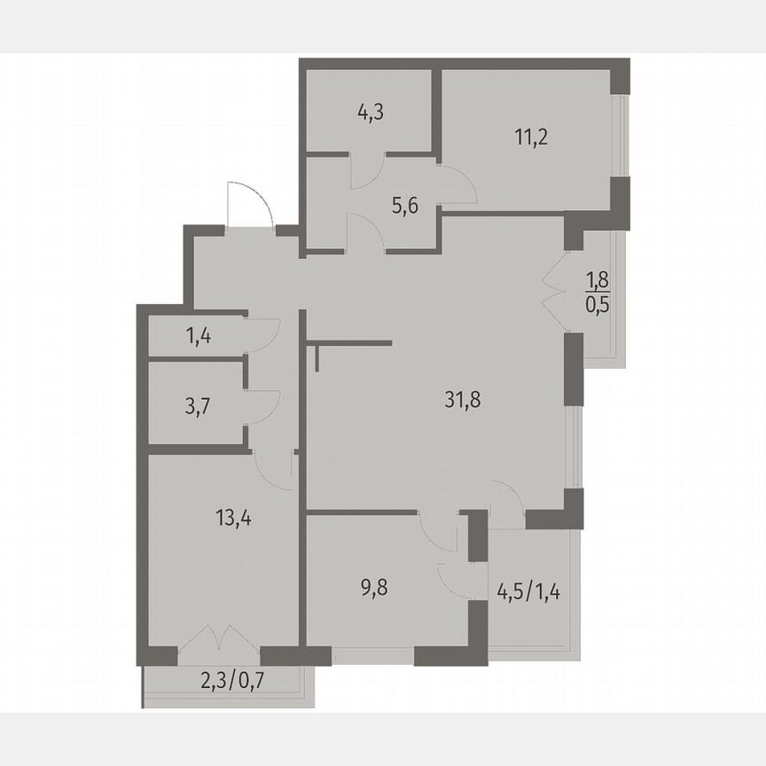 3-к. квартира, 90,8 м², 12/12 эт.