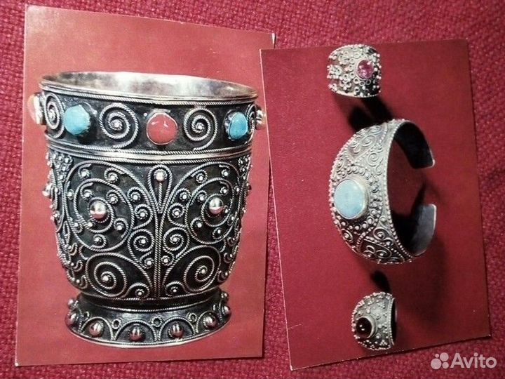 Открытки набор 17 шт /грузинская чеканка/ 1974 г