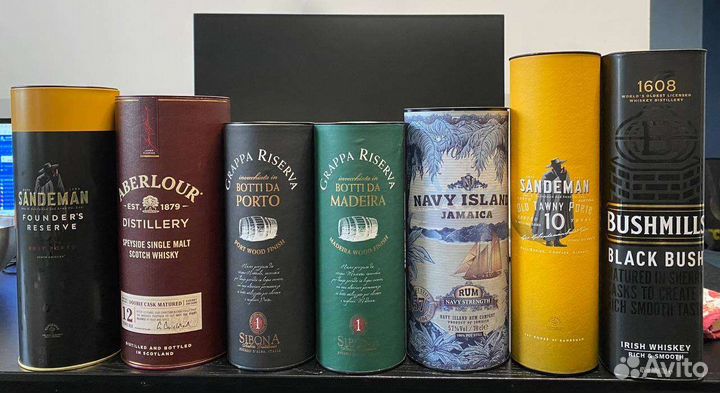 Коробки от виски, рома, джина