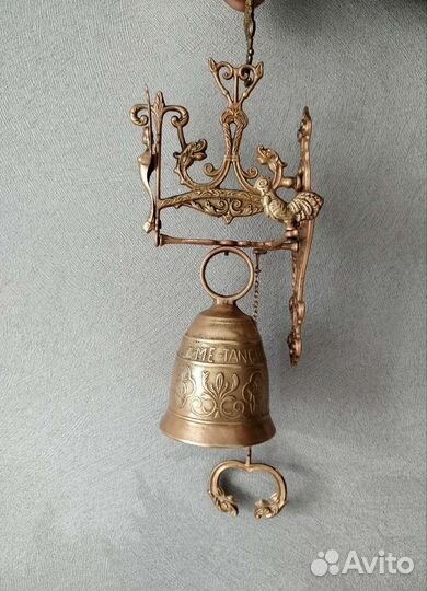 Антикварный бронзовый дверной колокол