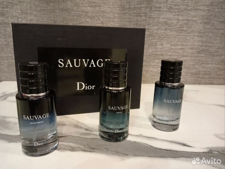 Мужской набор парфюмерии Sauvage Dior 3х30 мл