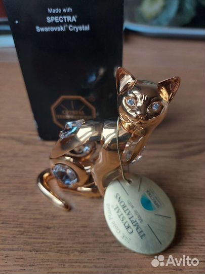 Фигурка Кошка с кристалами