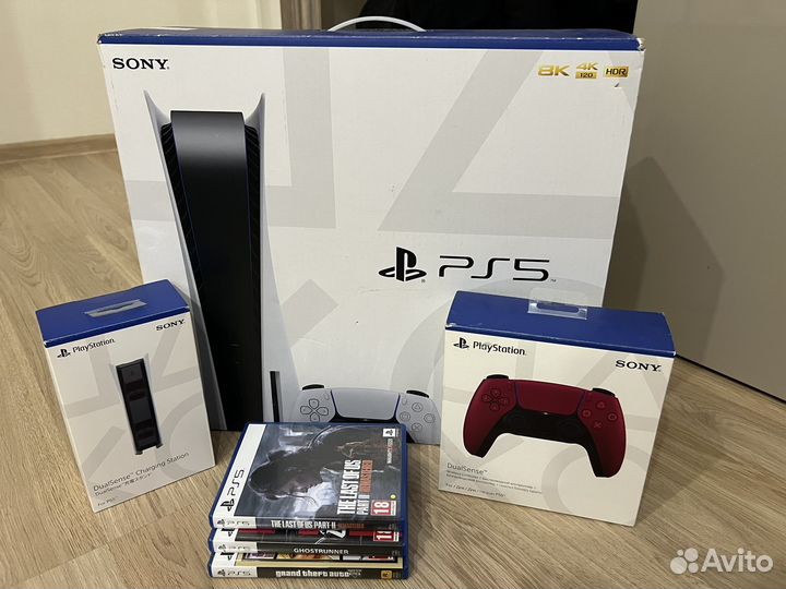 Sony playstation 5 ps5 с дисководом 2 джойстика