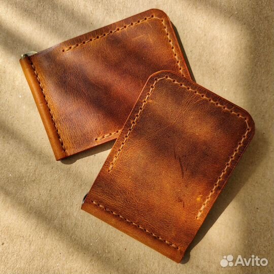 Зажим для денег из кожи