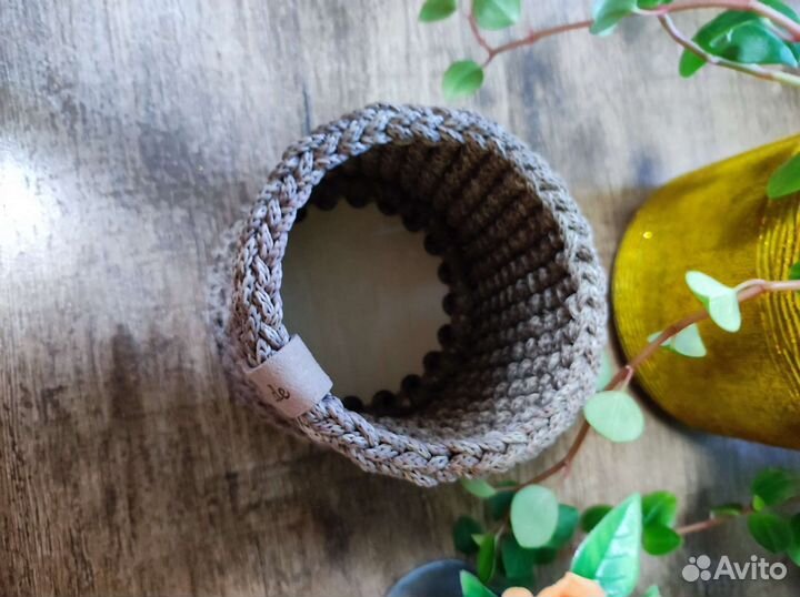 Вязаные корзинки ручной работы