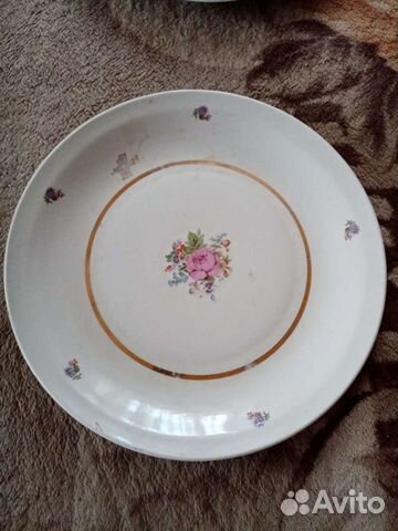 Большая фарфоровая тарелка 35, 5 см завода Чайка