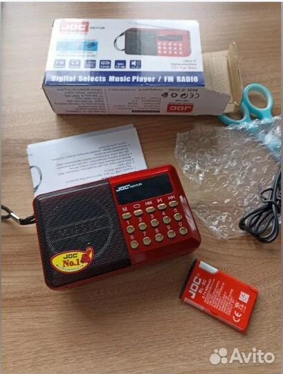 Блютуз колонка Радиоприемник JoC H011 RED